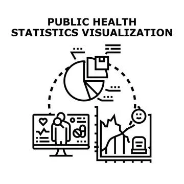 Public health statistics visualization and data analysis Illustrazione stock