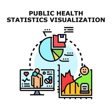 Public health statistics visualization and data analysis 스톡 일러스트