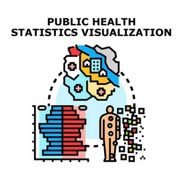Public health statistics visualization and analysis concept Stock Illustration