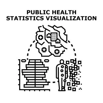 Public health statistics visualization and analysis concept Stock Illustration