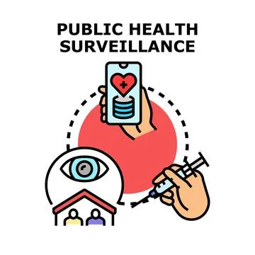 Public health surveillance tracking with digital data and vaccination Stock Illustration
