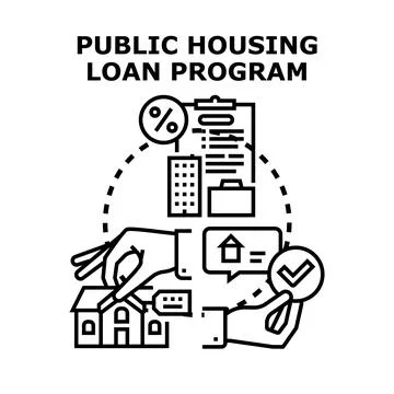 Public housing loan program offering mortgage assistance Stock Illustration
