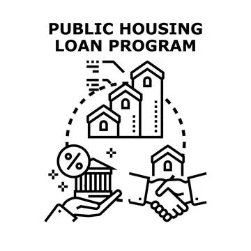 Public housing loan program offering financial assistance Stock Illustration
