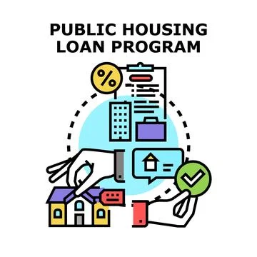 Public housing loan program offering mortgage assistance 스톡 일러스트