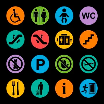 Public icon set Stock Illustration