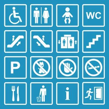 Public icons set Stock Illustration