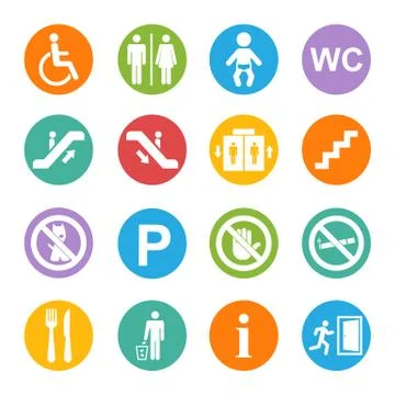 Public icons set Stock Illustration