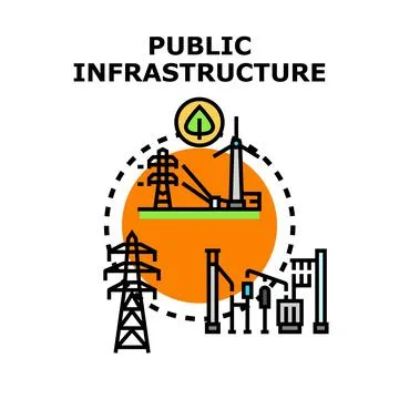 Public infrastructure developing sustainable energy systems イラスト素材