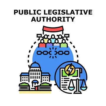 Public legislative authority breaking chains of restriction Stock Illustration