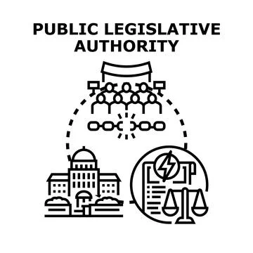 Public legislative authority breaking chains of restriction Stock Illustration