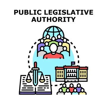 Public legislative authority concept uniting citizens, law, and government イラスト素材