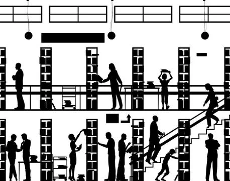 Public library Stock-Illustration