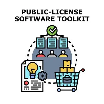 Public license software toolkit developing process concept 스톡 일러스트