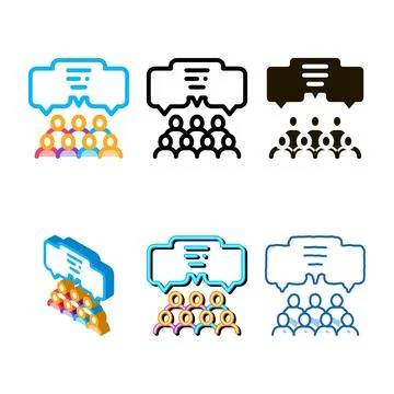 Public minimal opinion icon vector outline Stock Illustration