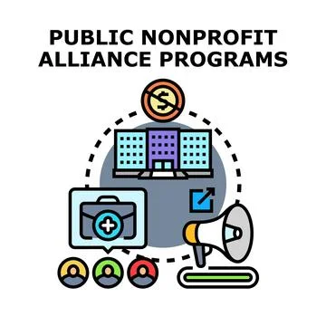 Public nonprofit alliance programs vector illustration Stock Illustration