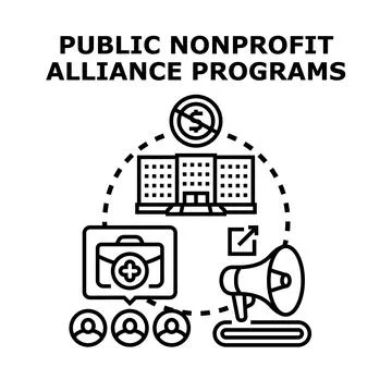 Public nonprofit alliance programs vector illustration Stock Illustration