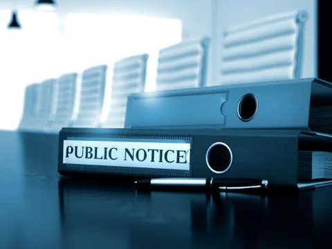 Public Notice on Folder. Toned Image Stock Illustration
