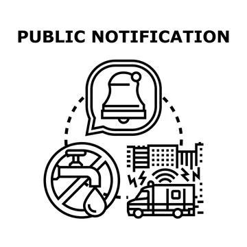Public notification system sending emergency alerts Stock Illustration