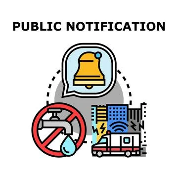 Public notification system sending emergency alerts Stock Illustration