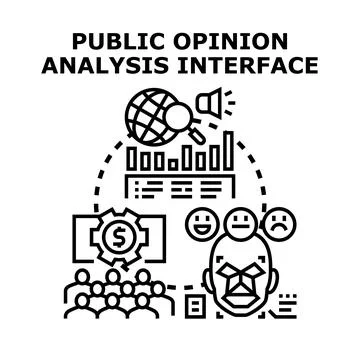 Public opinion analysis interface collecting survey data イラスト素材