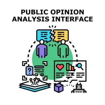Public opinion analysis interface for sentiment data 库存插图
