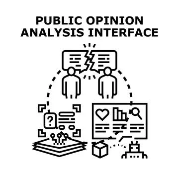 Public opinion analysis interface for sentiment data Stock Illustration