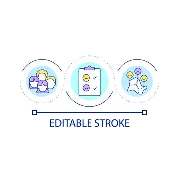 Public opinion poll loop concept icon Stock Illustration