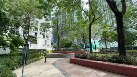 Public Park and Greenery in BGC 4k 60fps 스톡 동영상 339200770