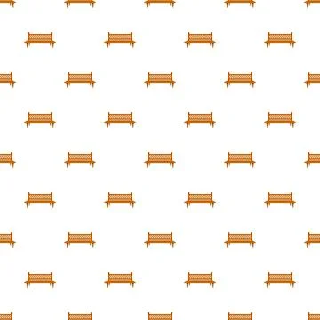 Public park bench seating pattern on white background Stock-Illustration
