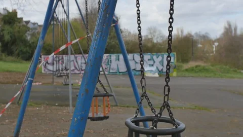 Public park closed down because of Corona Virus lockdown Video stock 127420804