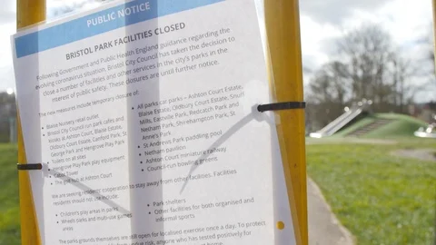 Public park closed down because of Corona Virus lockdown Video stock 127421123