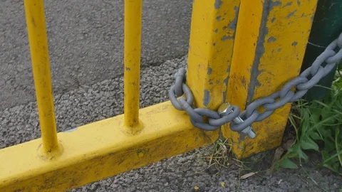 Public park closed down because of Corona Virus lockdown Stock Footage 127421206