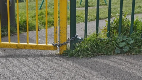 Public park closed down because of Corona Virus lockdown Video stock 127421349