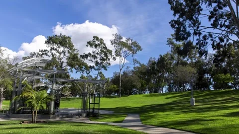 Public park with clouds Stock Footage 274868600