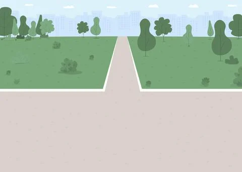 Public park flat color vector illustration Ilustração Stock