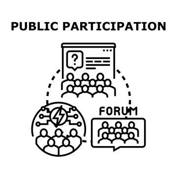 Public participation forum concept vector illustration Stock Illustration