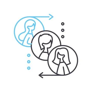 Public perception line icon, outline symbol, vector illustration, concept sign Illustrazione stock