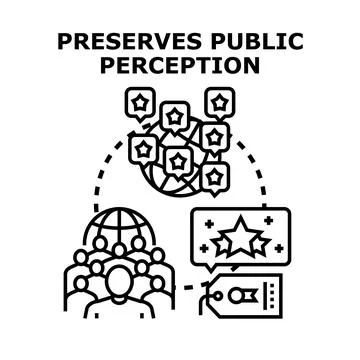 Public perception preserving brand influence and global reputation Stock-Illustration