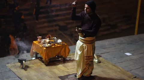 Public performance at the cremation Stock Footage 59117348