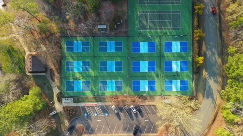 Public Pickleball Courts Stock Footage 331740943