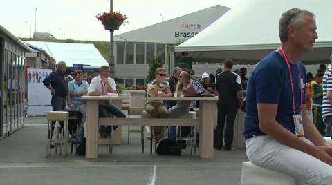 Public place - People talking  Stock Footage 47862914