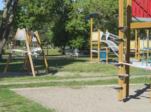 Public Playground Lockdown Stock Photos