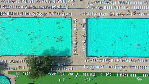 Public pools during the hot summer season. Stock Footage 170591201