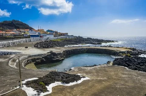Public pools in Porto Judeu Island of Terceira Azores Portugal Europe Stock Photos