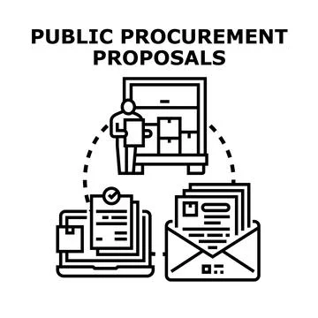 Public procurement proposals process creating business opportunities Stock Illustration