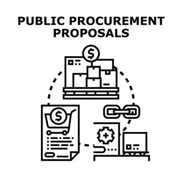 Public procurement proposals process delivery concept Stock Illustration