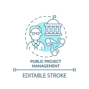 Public project management turquoise concept icon Stock Illustration