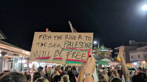 Public protest for free Palestine. Stock Footage 316385269