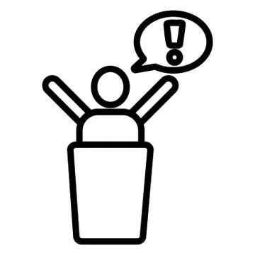 Public protest icon vector. Isolated contour symbol illustration Illustrazione stock