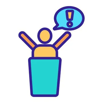 Public protest icon vector. Isolated contour symbol illustration Illustrazione stock